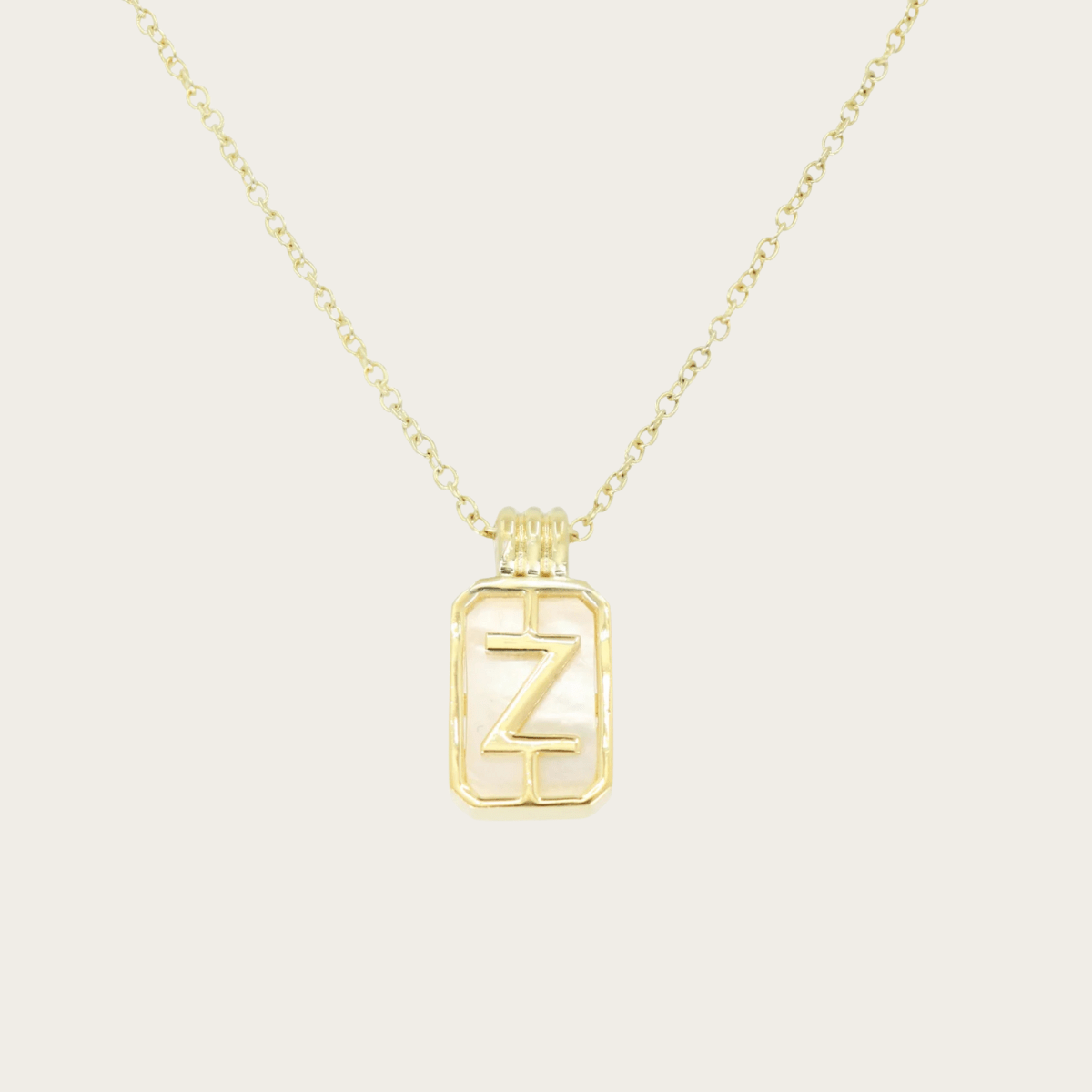 Gilded Sea Glass Initial Gold Necklace