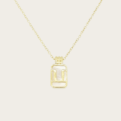 Gilded Sea Glass Initial Gold Necklace