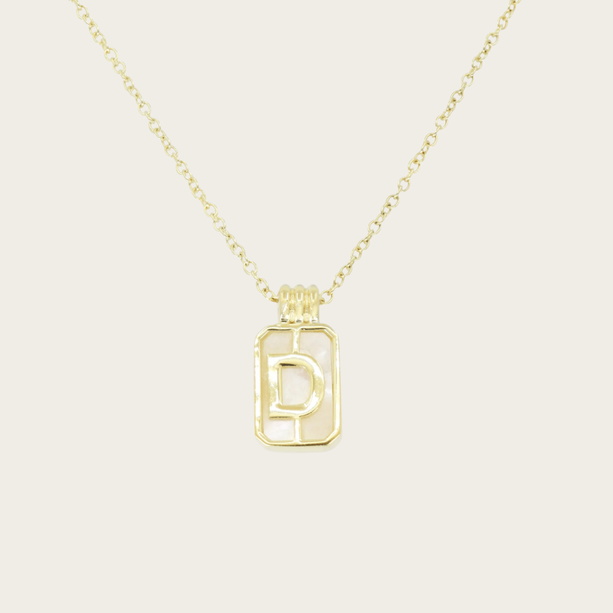 Gilded Sea Glass Initial Gold Necklace