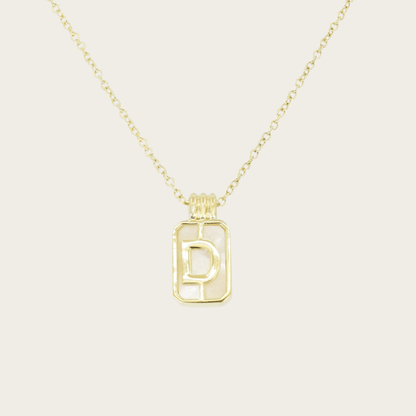 Gilded Sea Glass Initial Gold Necklace