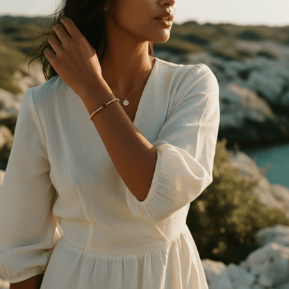 Gold Birthstone Bracelet with Elegant Beaded Design for Personalized Style