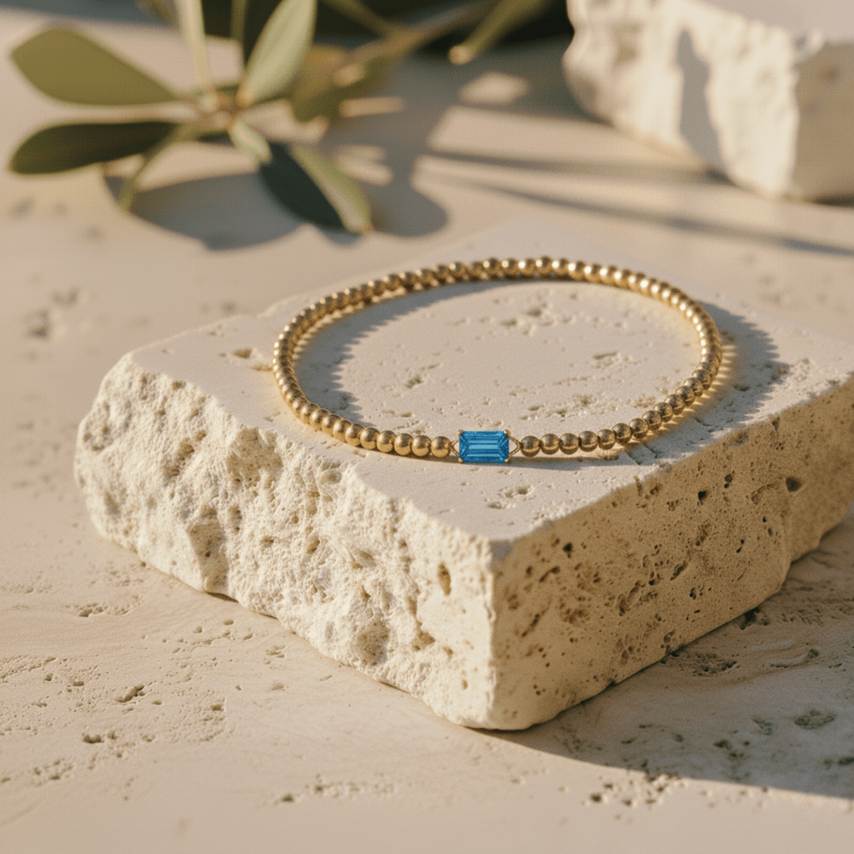 Gold Birthstone Bracelet with Elegant Beaded Design for Personalized Style