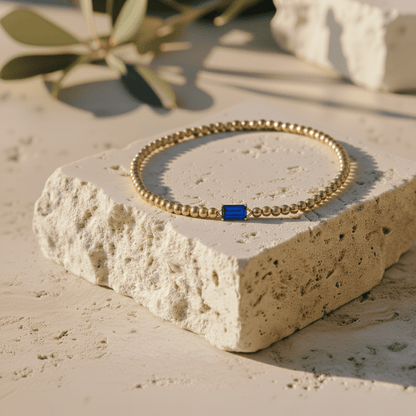 Gold Birthstone Bracelet with Elegant Beaded Design for Personalized Style