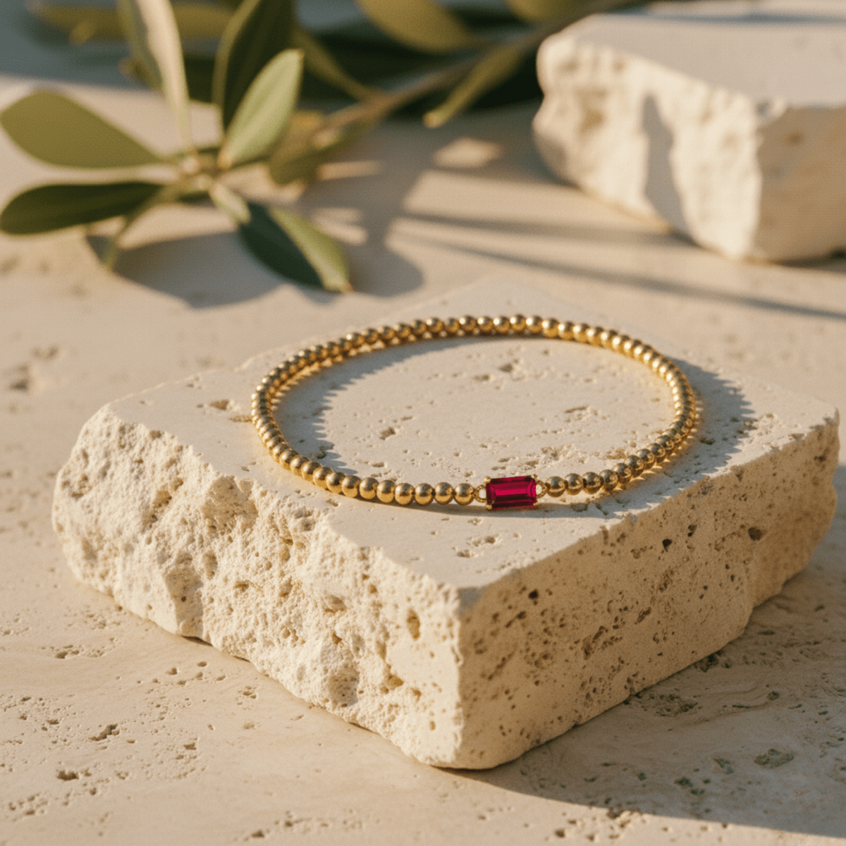 Gold Birthstone Bracelet with Elegant Beaded Design for Personalized Style