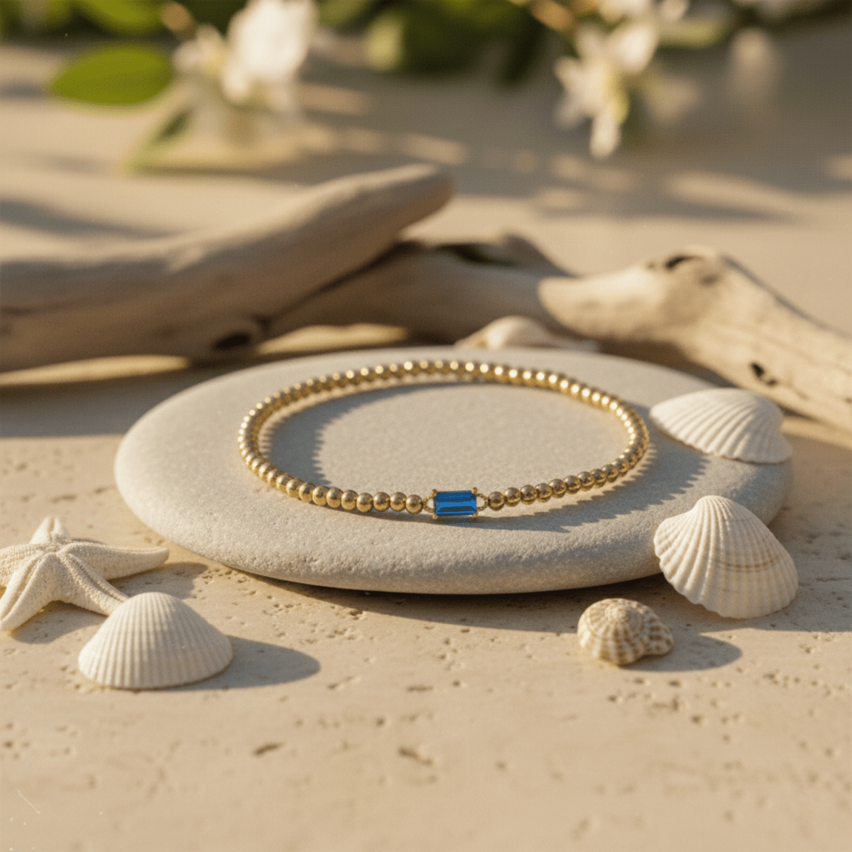 Gold Birthstone Bracelet with Elegant Beaded Design for Personalized Style