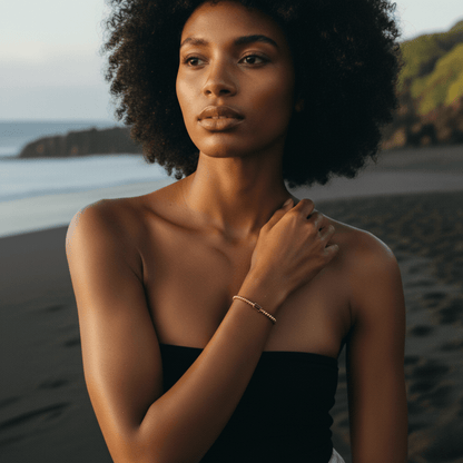 Gold Birthstone Bracelet with Elegant Beaded Design for Personalized Style