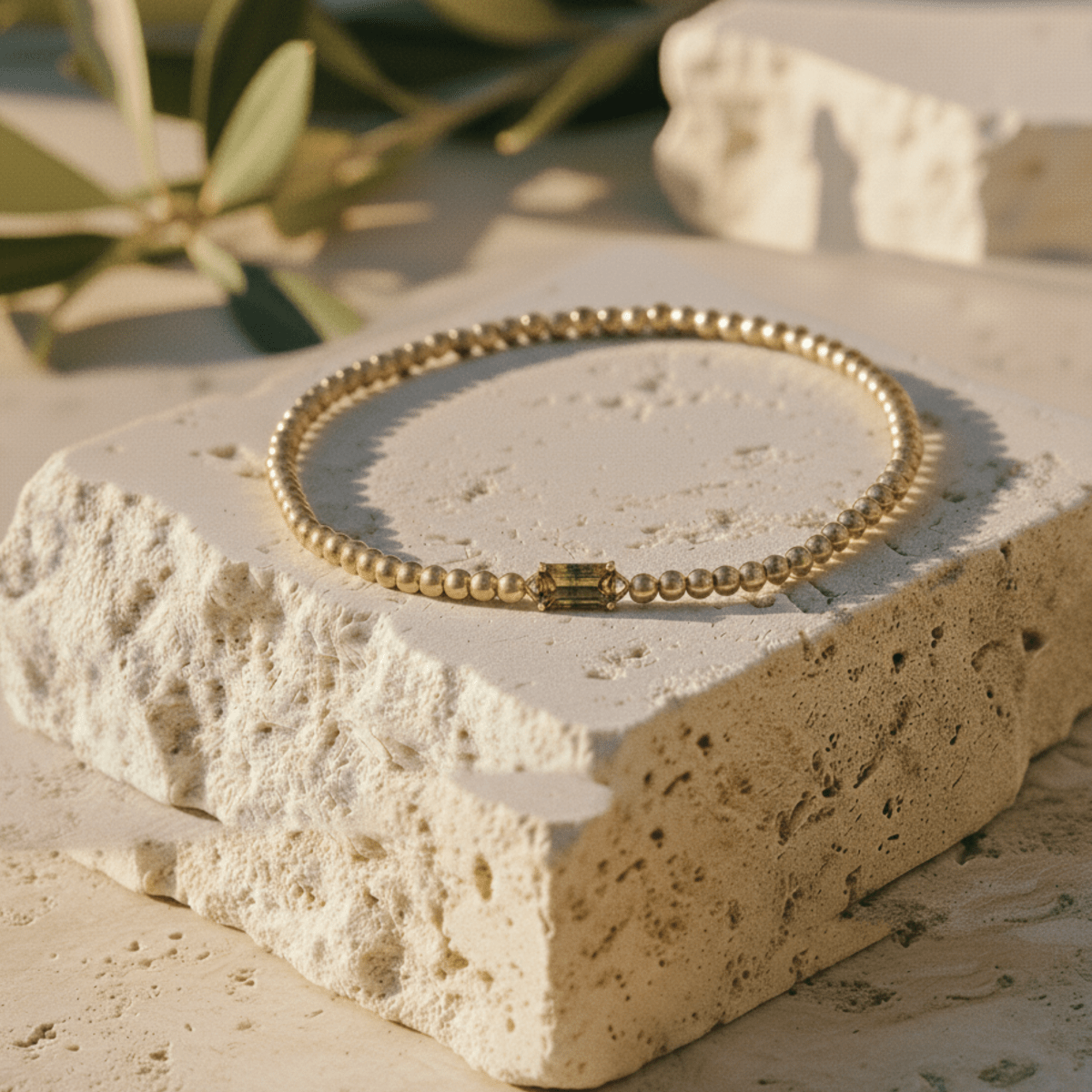 Gold Birthstone Bracelet with Elegant Beaded Design for Personalized Style