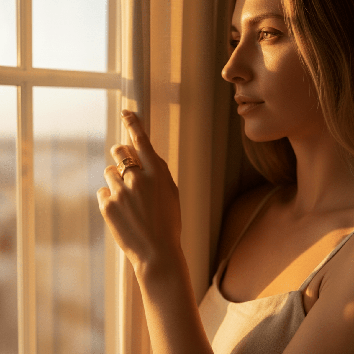 Golden Hour Gold Silver Band Ring