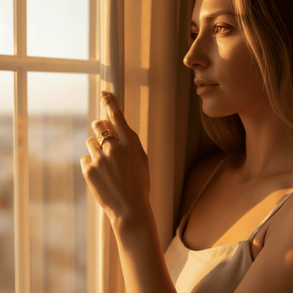 Golden Hour Gold Silver Band Ring