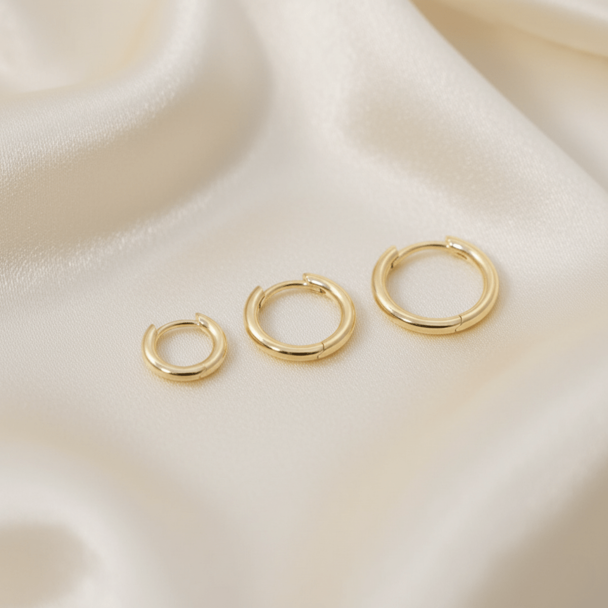 Horizon Line Gold Silver Hoop Earrings