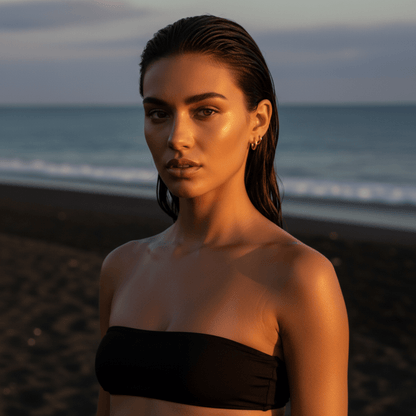 Horizon Line Gold Silver Hoop Earrings