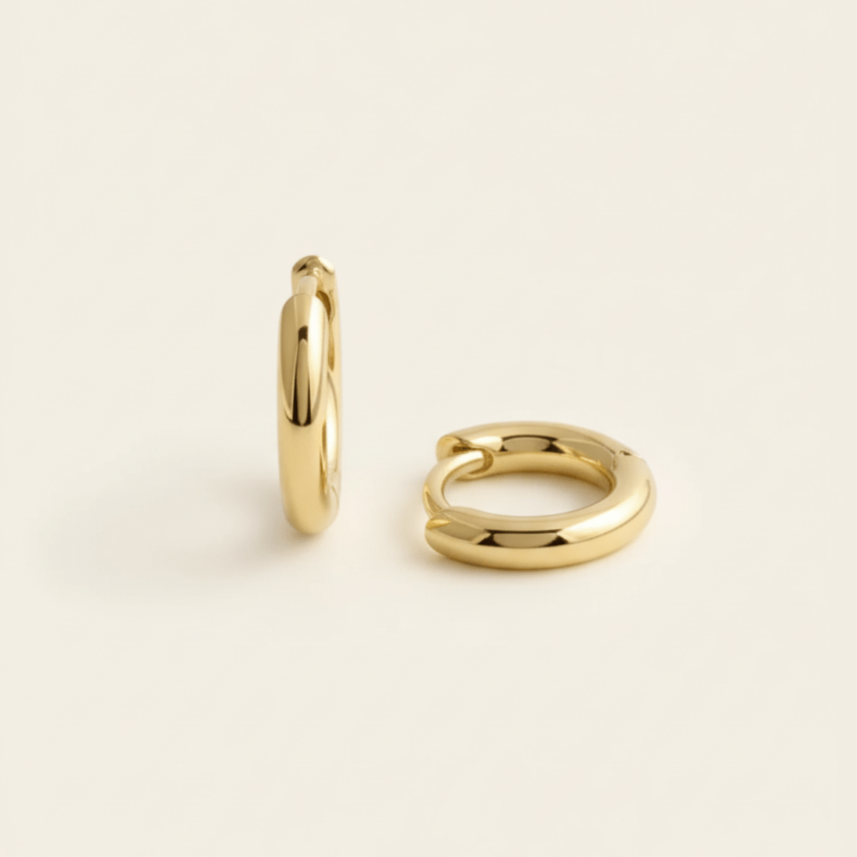 Horizon Line Gold Silver Hoop Earrings