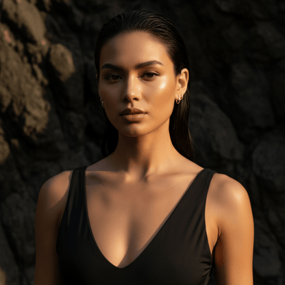 Horizon Line Gold Silver Hoop Earrings