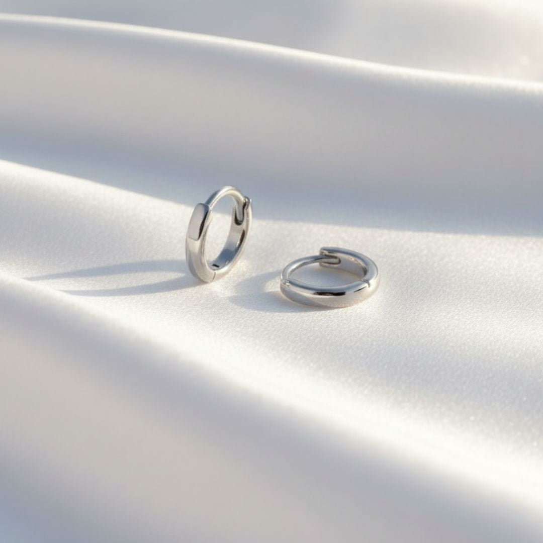 Golden Hour Huggie Gold Silver Earrings