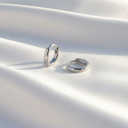 Golden Hour Huggie Gold Silver Earrings