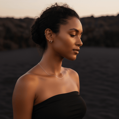 Golden Hour Huggie Gold Silver Earrings