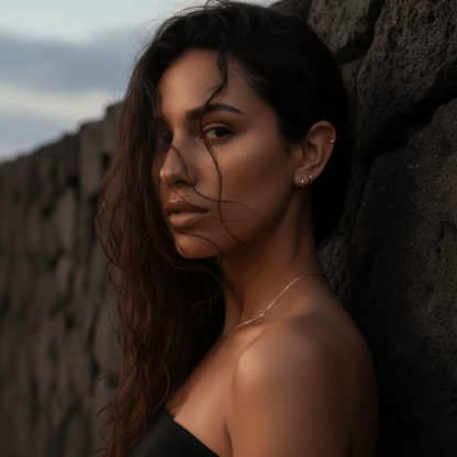 Golden Hour Huggie Gold Silver Earrings