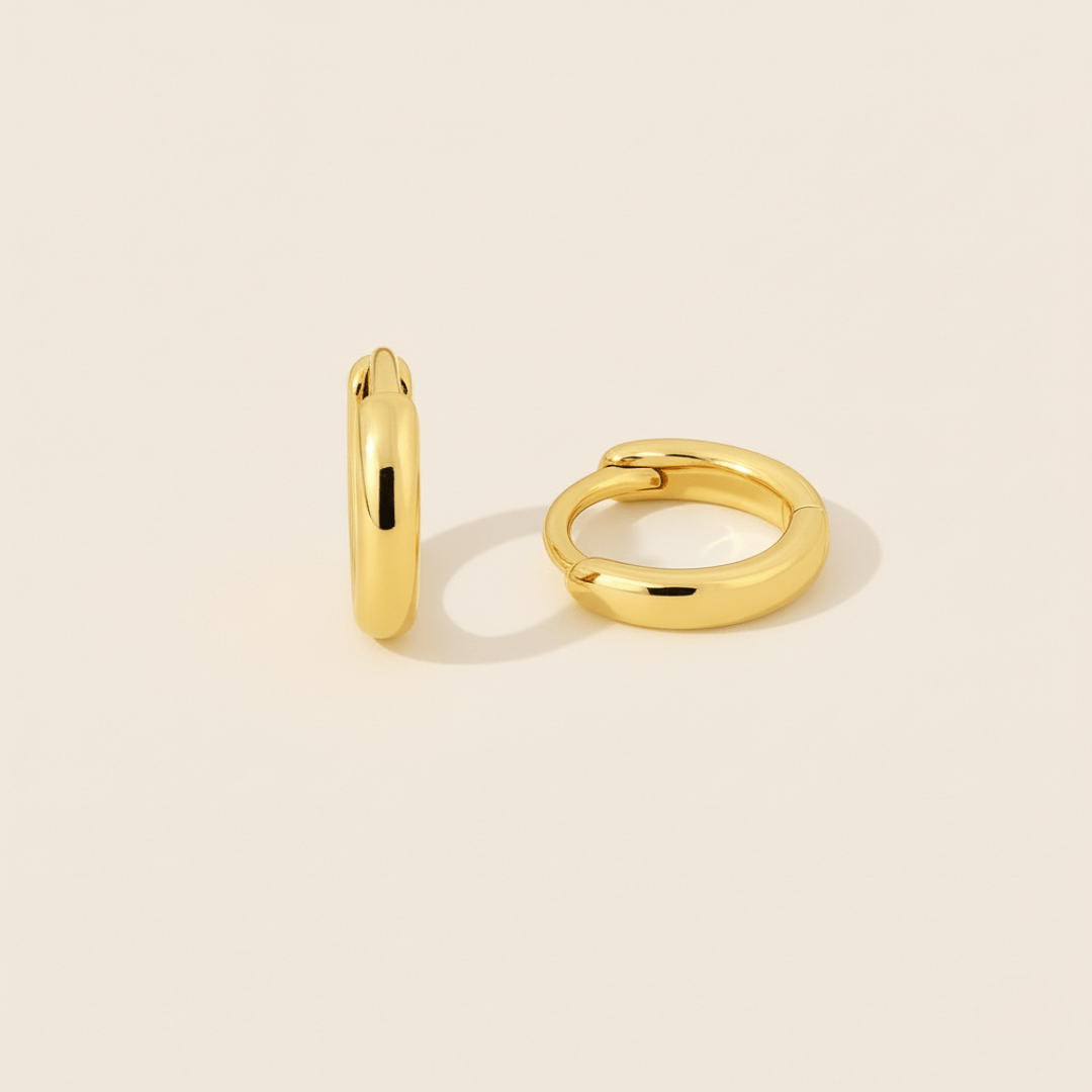 Golden Hour Huggie Gold Silver Earrings