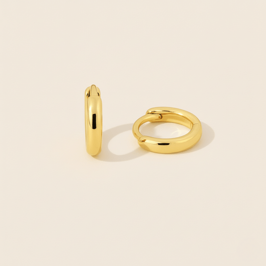 Golden Hour Huggie Gold Silver Earrings
