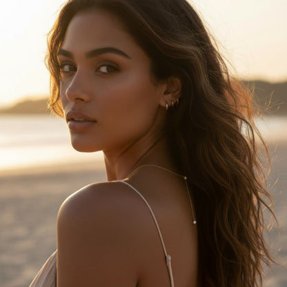 Golden Hour Huggie Gold Silver Earrings