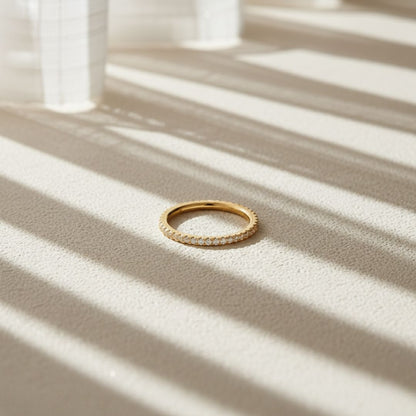 Coastline Shimmer Silver Gold Pavé Ring