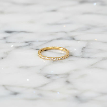 Coastline Shimmer Silver Gold Pavé Ring