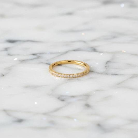 Coastline Shimmer Silver Gold Pavé Ring