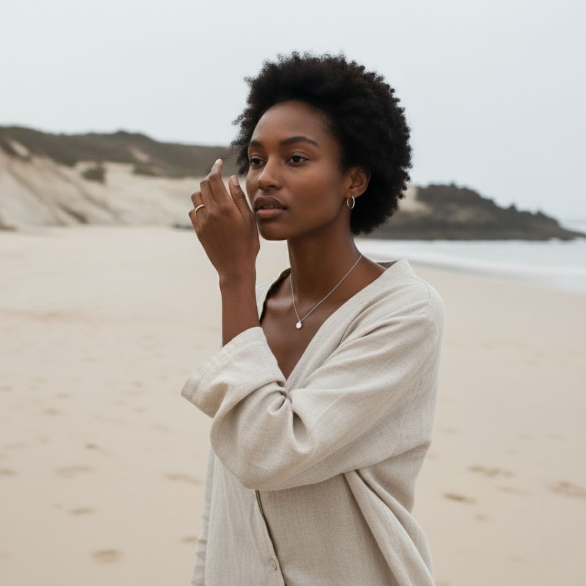 Coastline Shimmer Silver Gold Pavé Ring