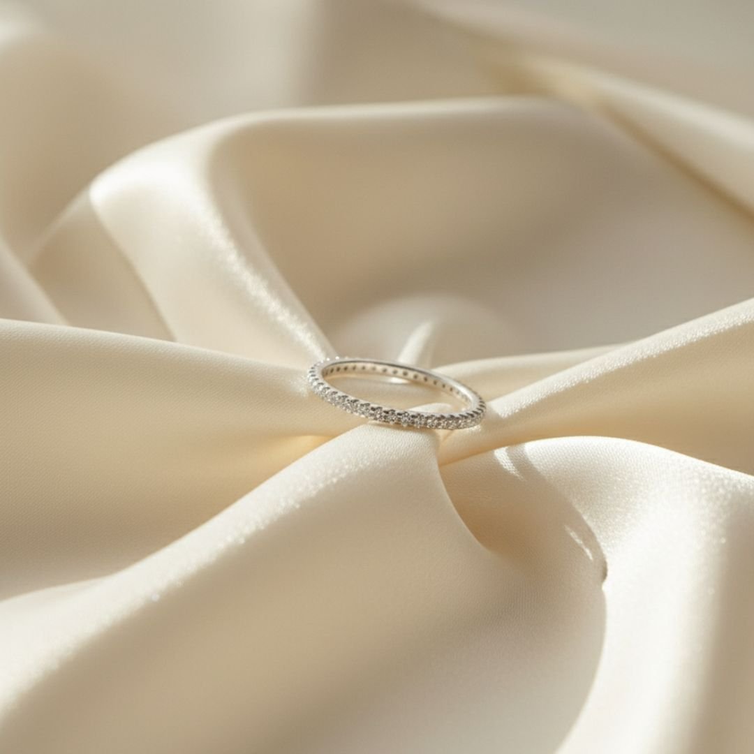 Coastline Shimmer Silver Gold Pavé Ring