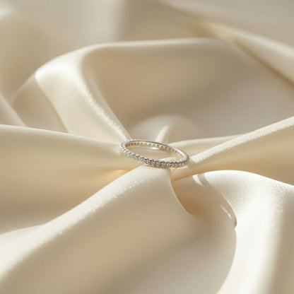 Coastline Shimmer Silver Gold Pavé Ring