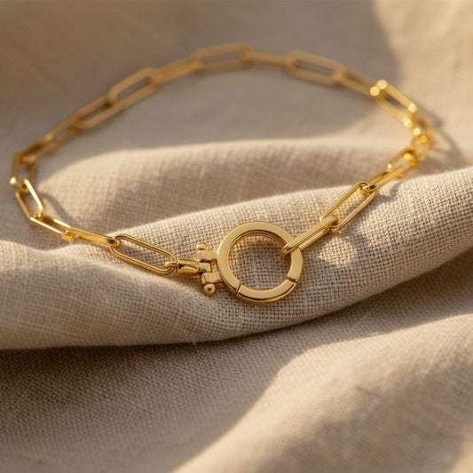 Mint Paperclip Bracelet - Modern Adjustable Accessory for Versatile Styling