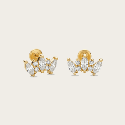 Crest Crown Gold Earrings