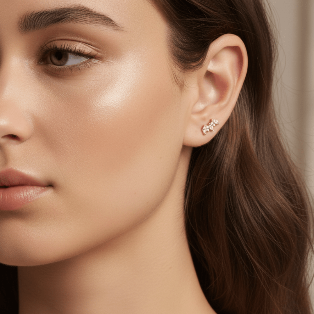 Crest Crown Gold Earrings