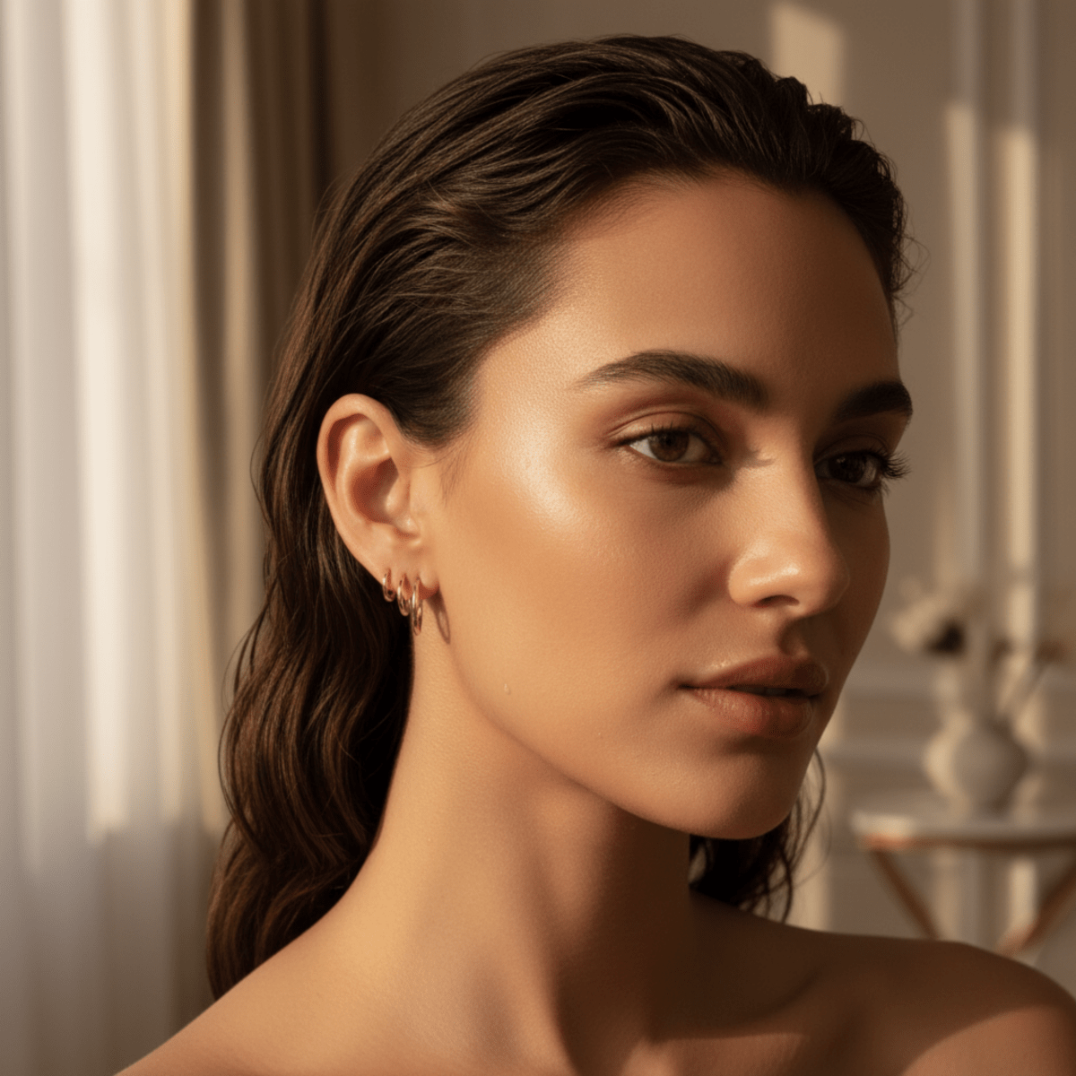 Ocean Current Gold Earrings Set