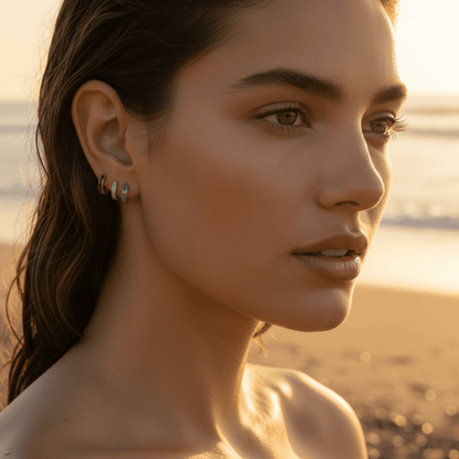 Ocean Hue Huggies Earrings