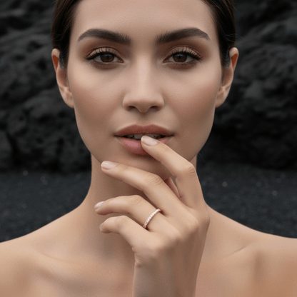 Coastline Shimmer Silver Gold Pavé Ring