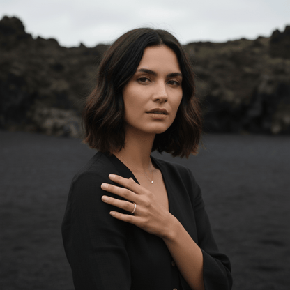 Coastline Shimmer Silver Gold Pavé Ring