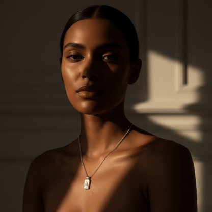 Pearlescent Initial Pendant Silver Necklace