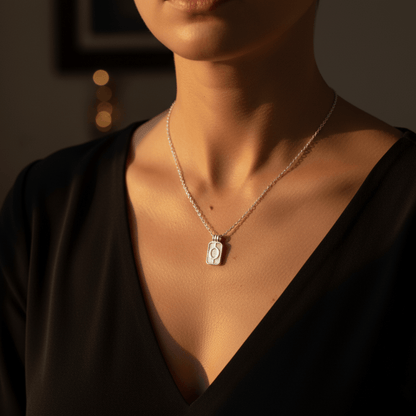 Pearlescent Initial Pendant Silver Necklace