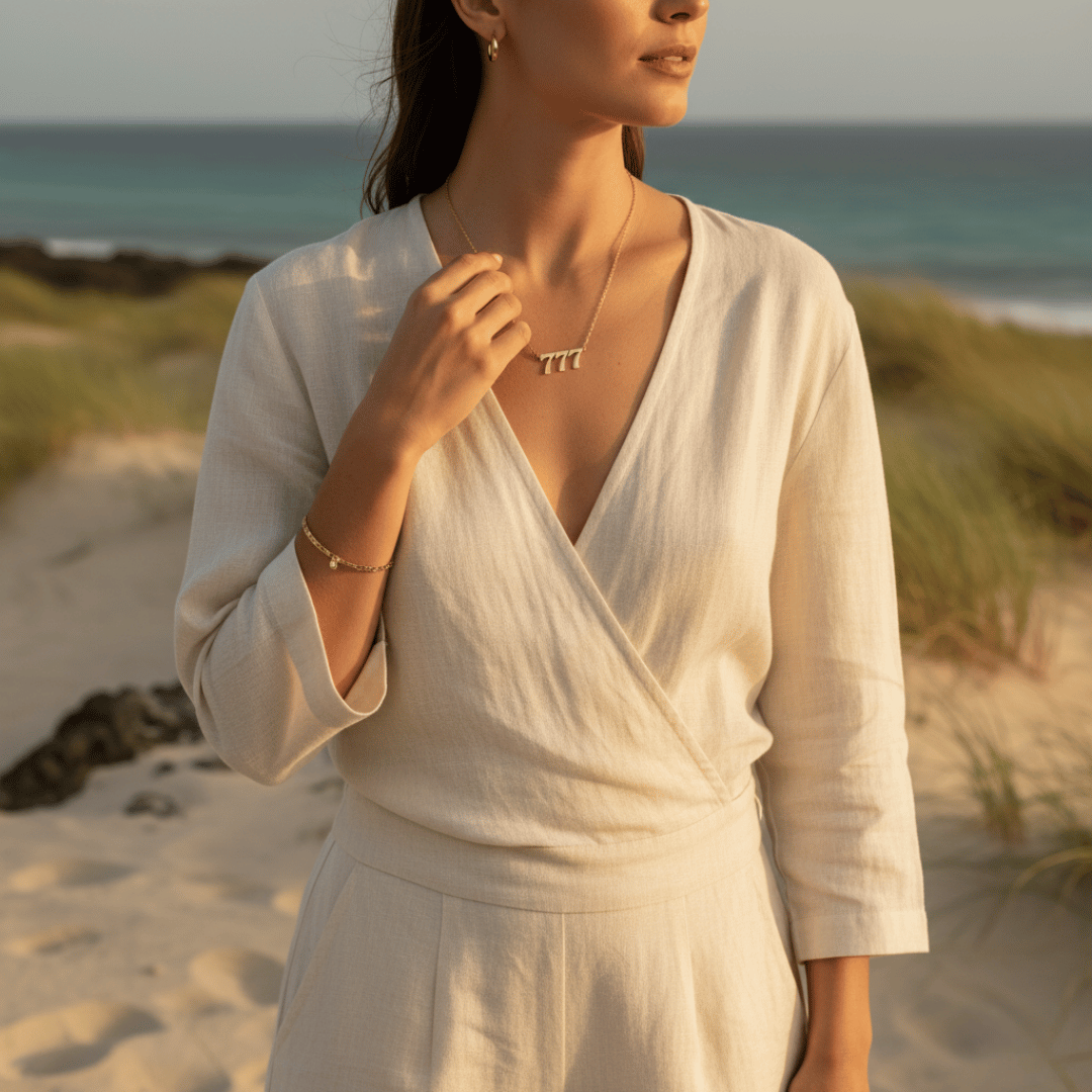 Personalized Angel Number Necklace - Customizable Metal Options