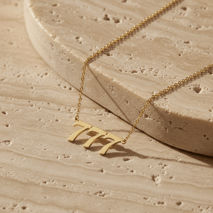 Personalized Angel Number Necklace - Customizable Metal Options
