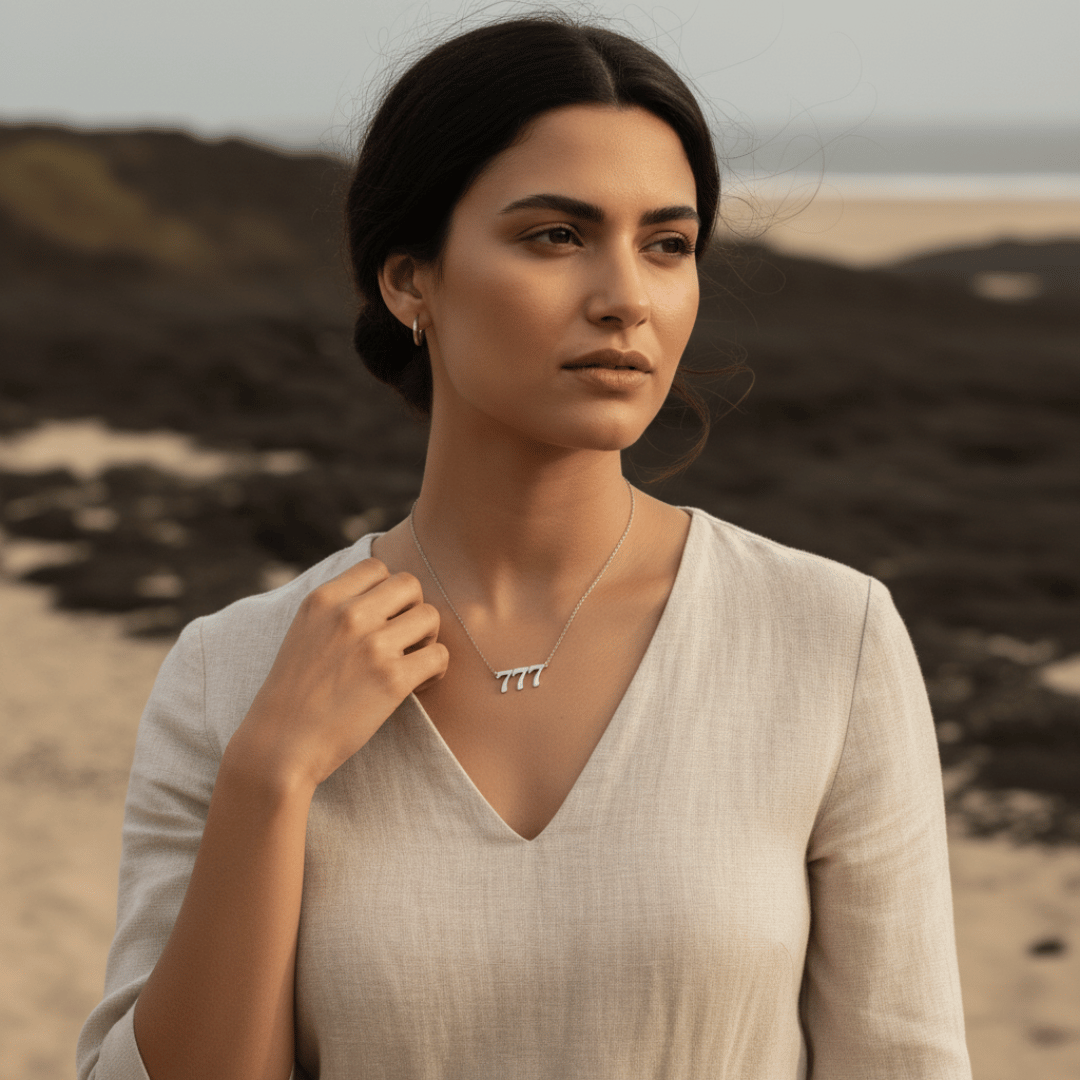 Personalized Angel Number Necklace - Customizable Metal Options