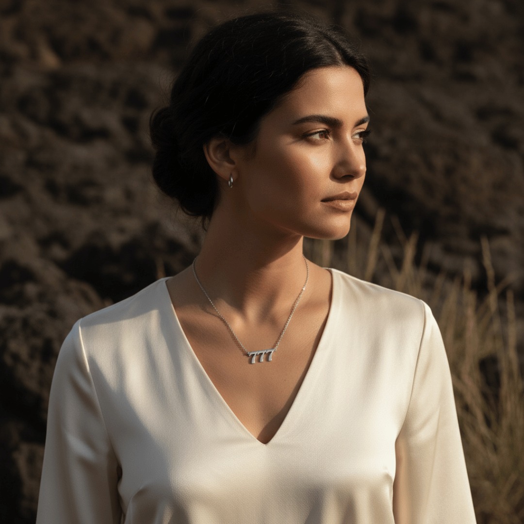 Personalized Angel Number Necklace - Customizable Metal Options