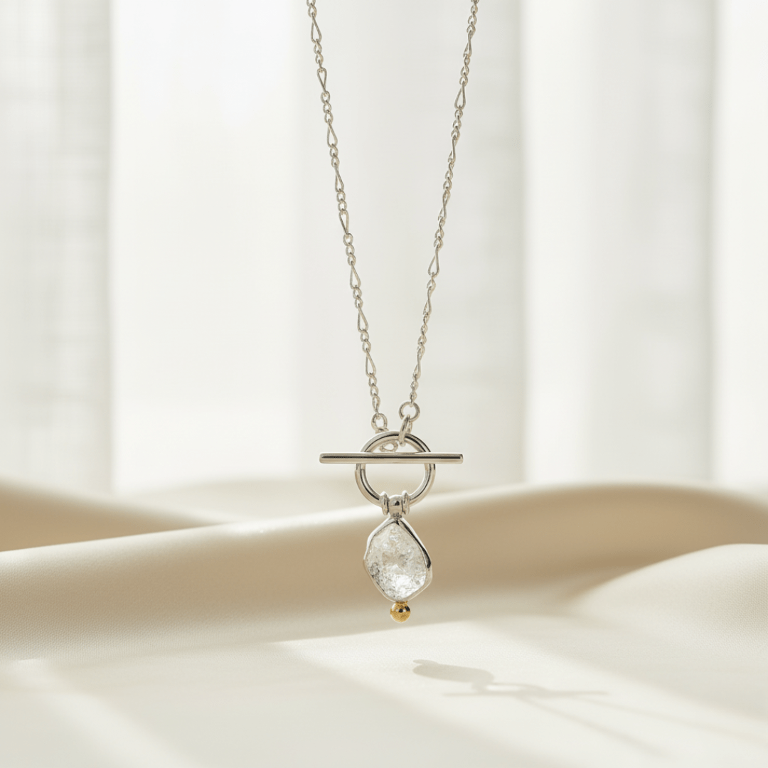 Polished Sea Drop Silver Necklace