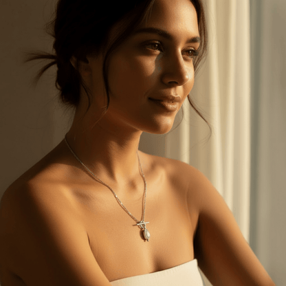 Polished Sea Drop Silver Necklace