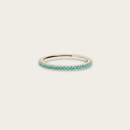 Sunlit Reef Turquoise Gold Silver Eternity Ring