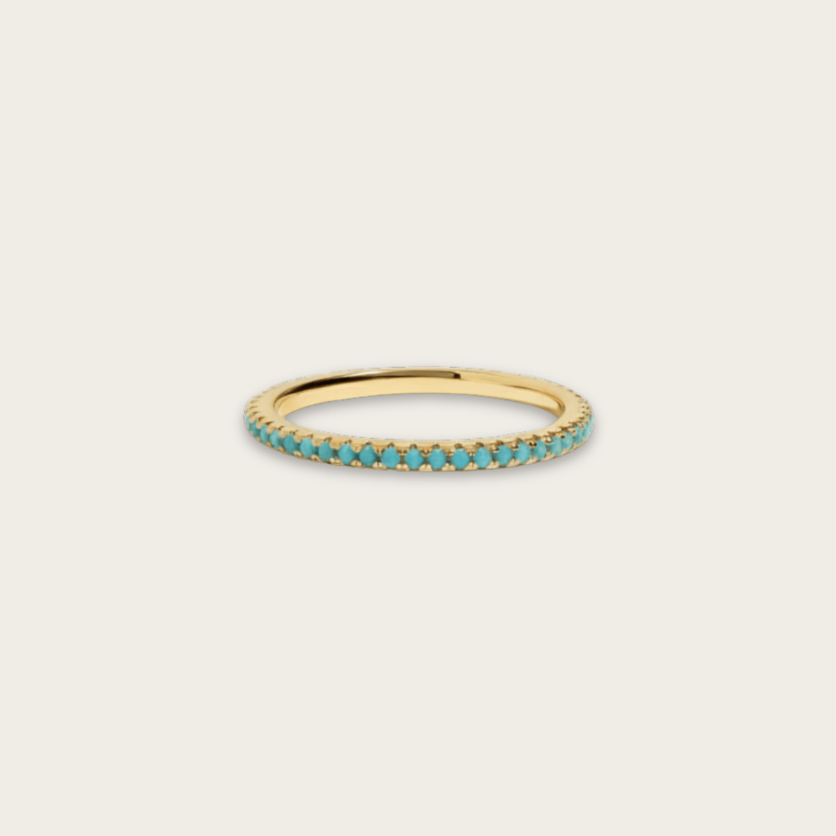 Sunlit Reef Turquoise Gold Silver Eternity Ring