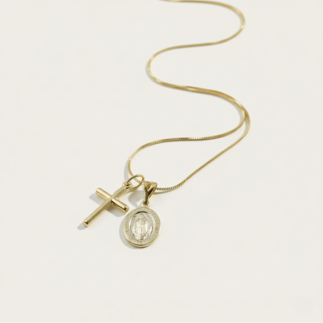 Saint's Light Pendant Gold Silver Necklace