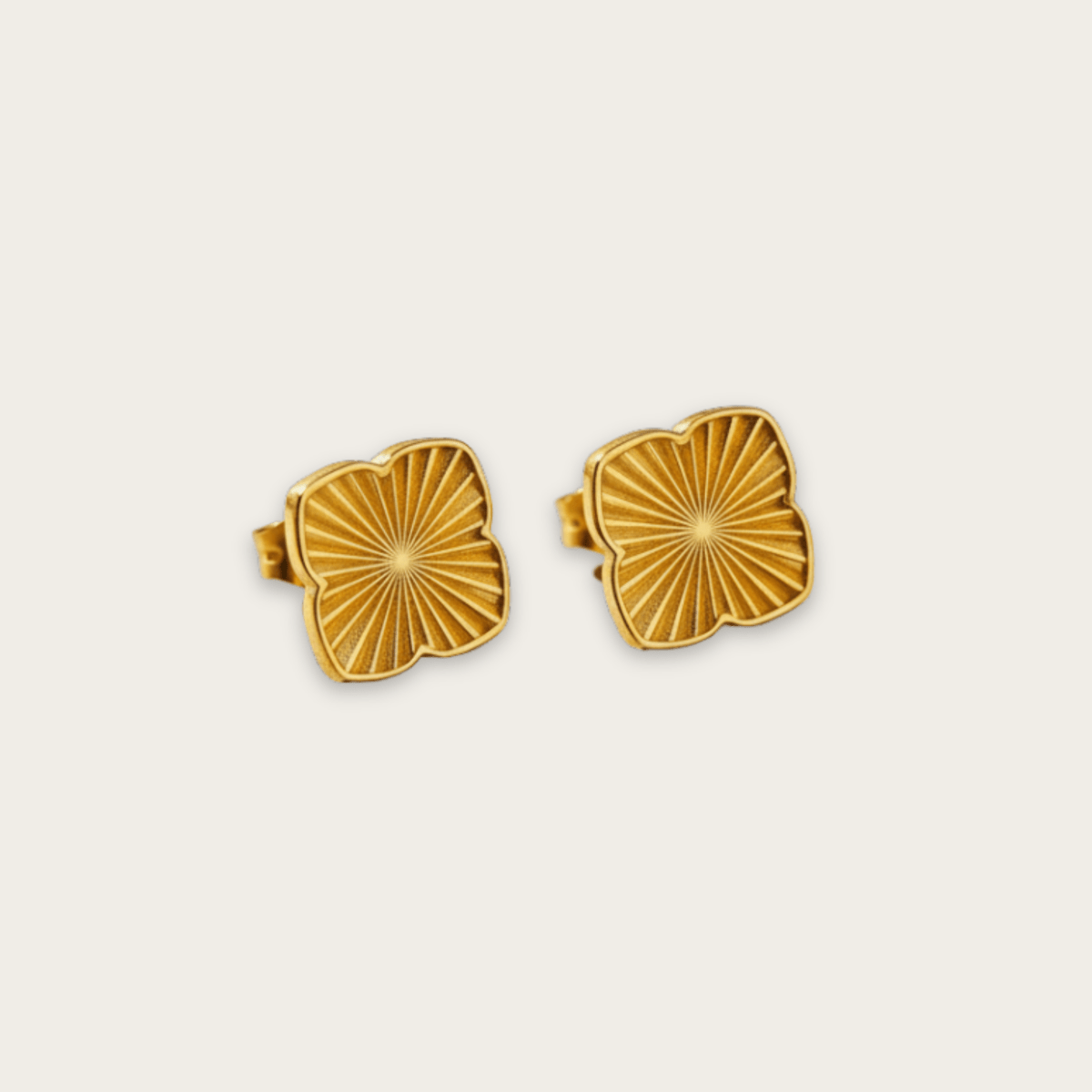 Sea Clover Gold Silver Stud Earrings