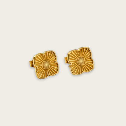 Sea Clover Gold Silver Stud Earrings
